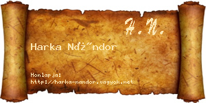 Harka Nándor névjegykártya