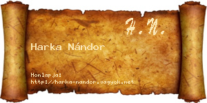 Harka Nándor névjegykártya